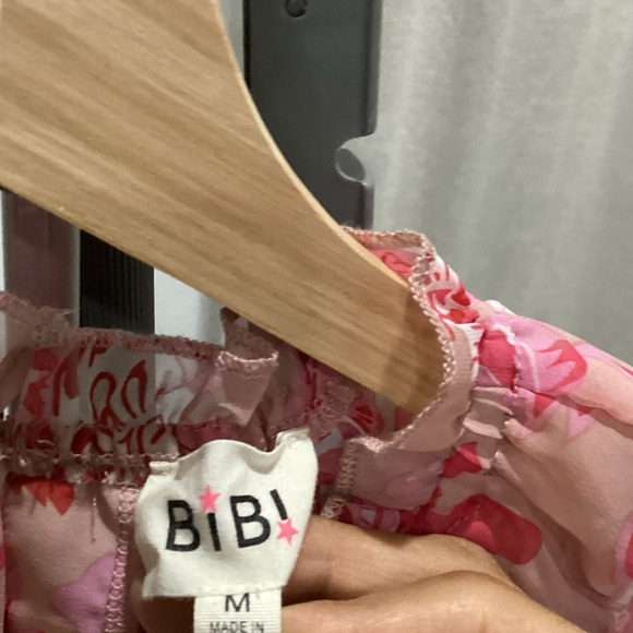 BiBi Pink Floral Ruffle Blouse - Picture 2 of 7